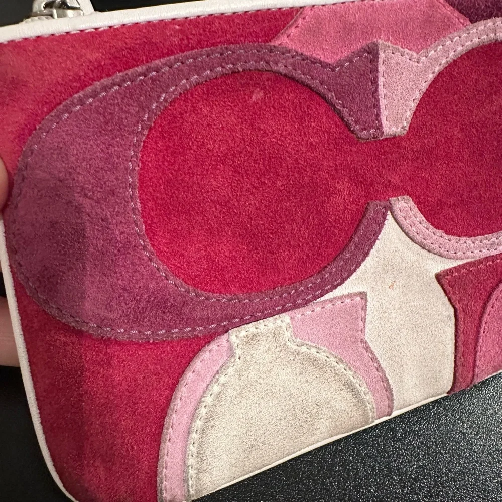 Vintage Coach Suede Patchwork Wristlet